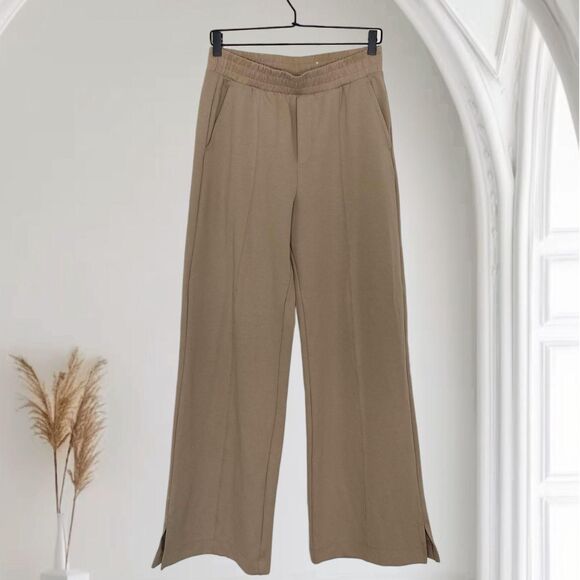 Old Navy Active Cream Beige Cotton Dynamic Fleece Wide Leg Sweatpants M - Picture 1 of 7